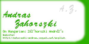 andras zahorszki business card